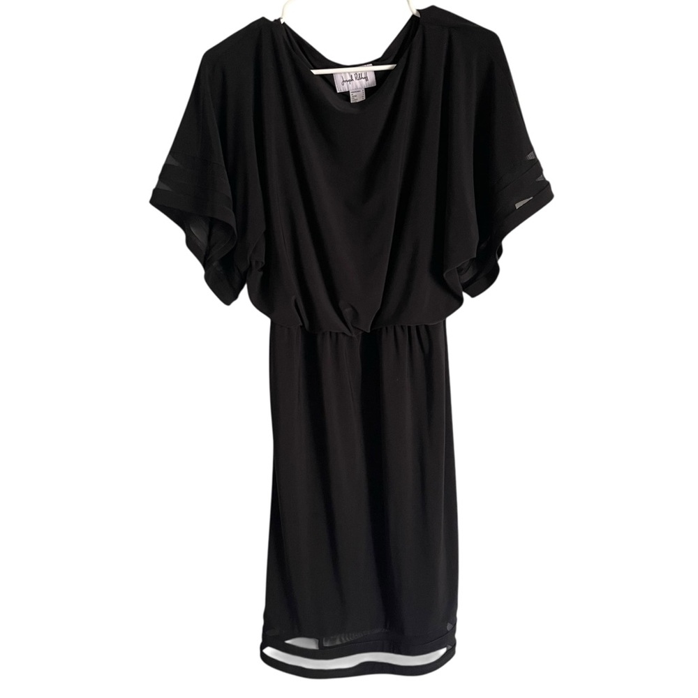 Joseph Ribkoff Black Dolman Sleeve Knit Dress Boatneck Sz 6